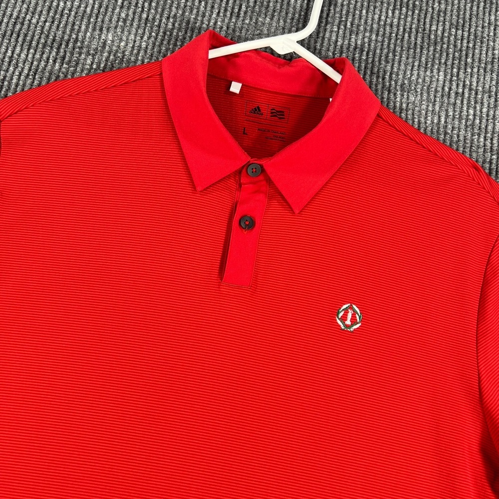 Adidas Polo Shirt Mens Large Red Short Sleeve Golf Casual Outdoor Lightweight